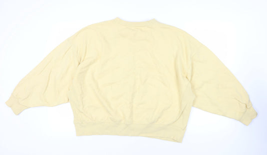 ASOS Womens Yellow Cotton Pullover Sweatshirt Size 8 Pullover - Oversized