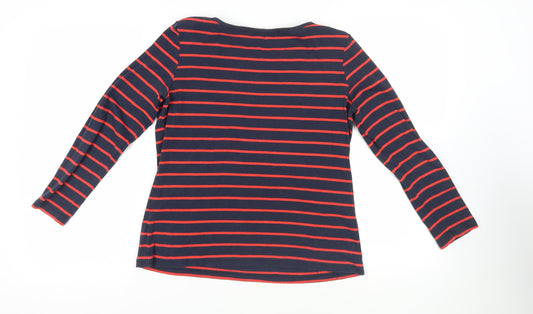 Womens UK Size 14 Lakeland Blue Cotton T-Shirt