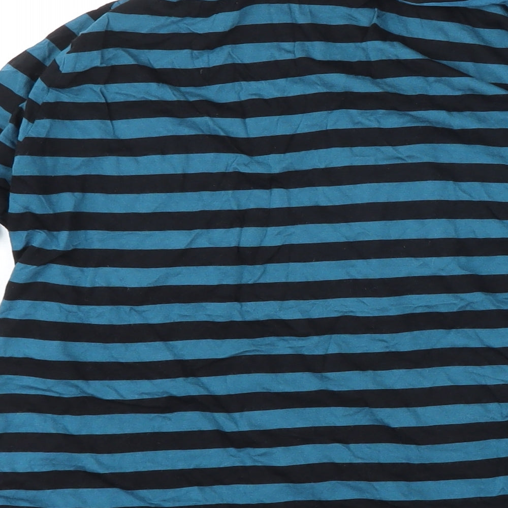 Urbane Womens Blue Striped Viscose Tunic Blouse Size 14 Collared