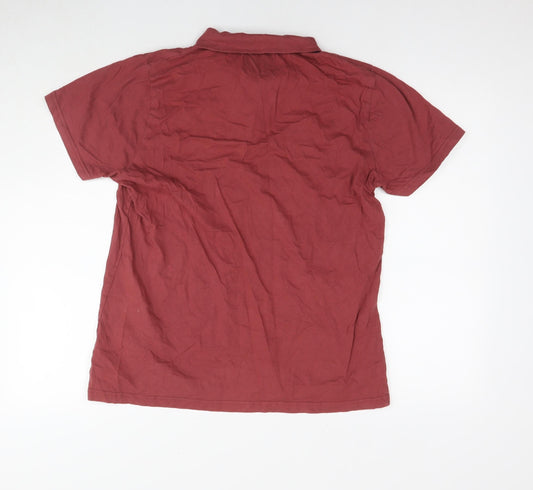 DFND Mens Brown Cotton Polo Size XL Collared Pullover
