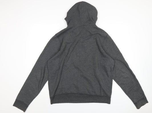 Hollister Mens Grey Cotton Pullover Hoodie Size XL - Embroidered Logo