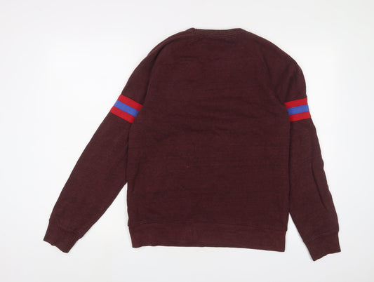 Old Navy Mens Red Cotton Pullover Sweatshirt Size S - Logo, Embroidered