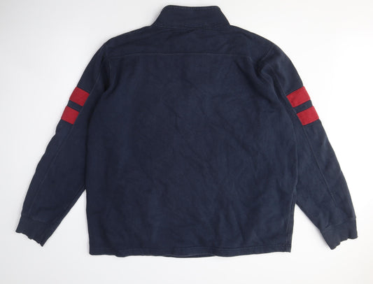 Champion Men's Blue XL Henley Sweatshirt, Logo, Graphic Print