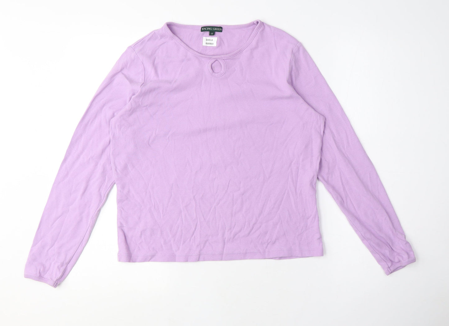 Racing Green Women's Purple Size 12 Basic Long Sleeve Top