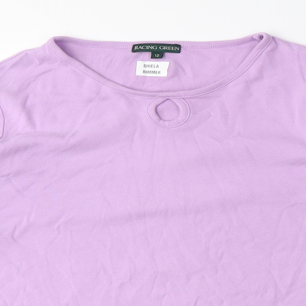 Racing Green Women's Purple Size 12 Basic Long Sleeve Top