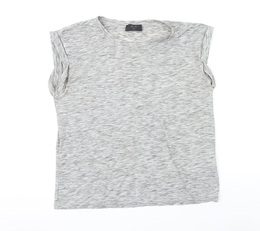 Womens UK Size M AX Paris Grey Polyester T-Shirt