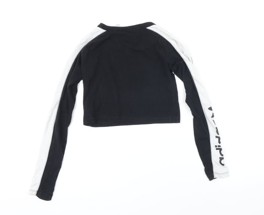 Womens UK 6 Regular Addidas Black Pullover Sweatshirt