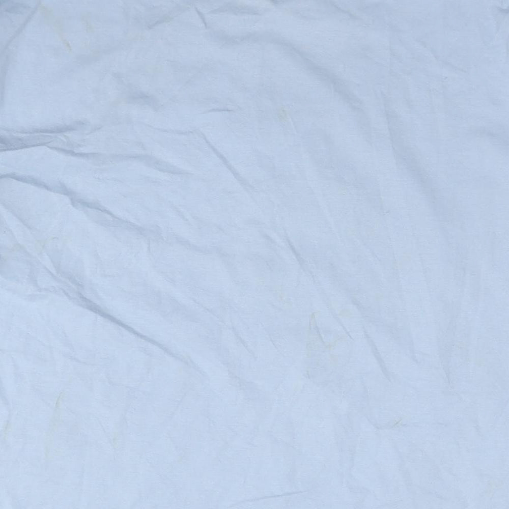 Disney Womens Blue Cotton Basic T-Shirt Size 10 Round Neck - Mickey Mouse Floral