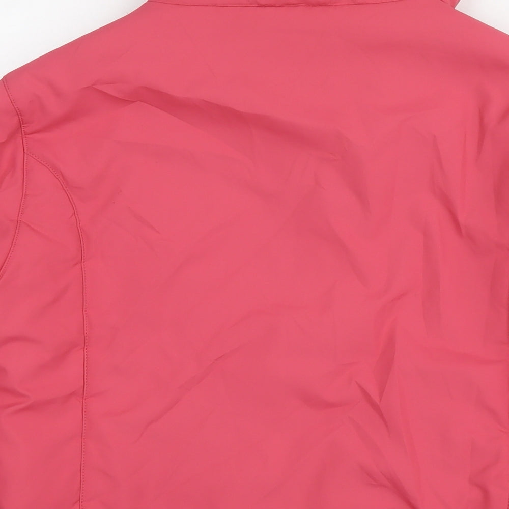 Brand and care label for Ellesse women’s pink jacket, size UK 10, zip