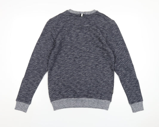 Intense Mens Blue Cotton Pullover Sweatshirt Size S