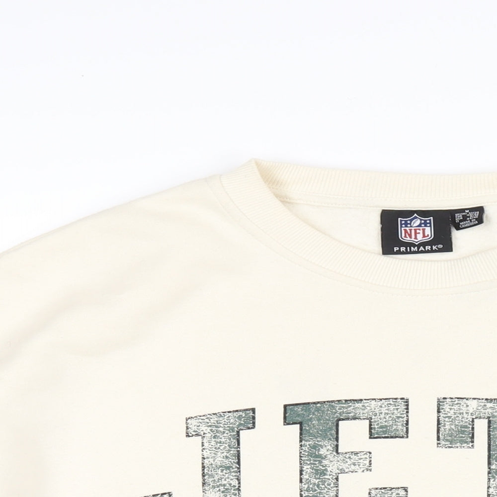 NFL Womens Ivory Cotton Pullover Sweatshirt Size 12 Pullover - NFL Jets