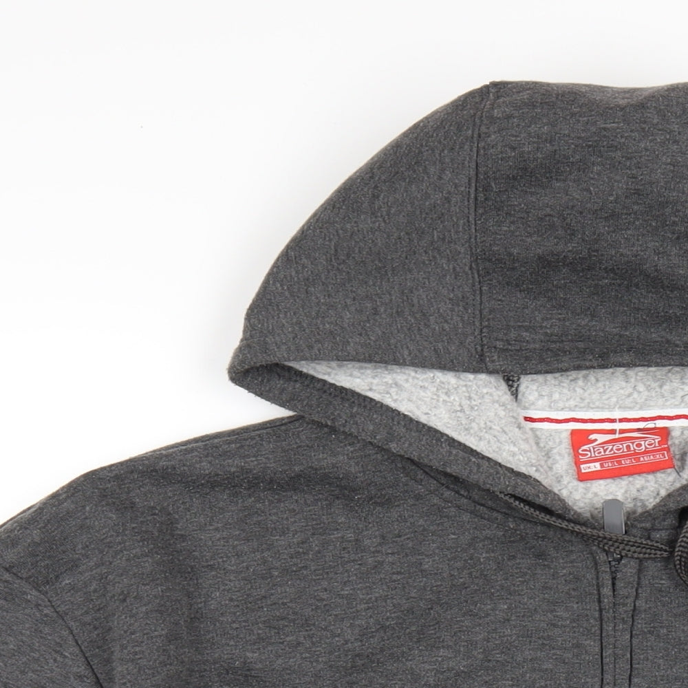 Slazenger Mens Grey Polyester Full Zip Hoodie Size L