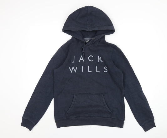 Womens UK 10 Regular Jack Wills Blue Pullover Hoodie