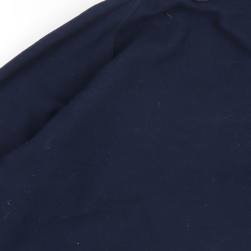 Brand and care label for Hi Gear boys’ blue jacket, size 15-16, years zip