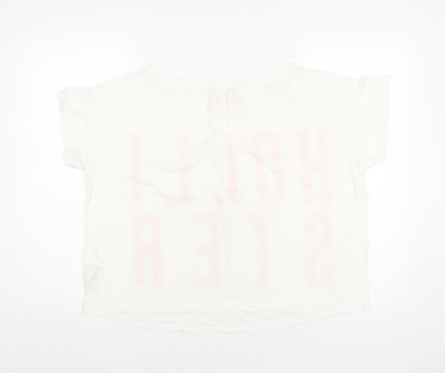 Hollister Womens White Cotton Basic T-Shirt Size S V-Neck