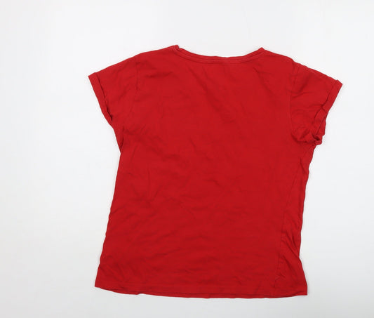 Disney Womens Red Cotton Basic T-Shirt Size XS Round Neck - Toy Story