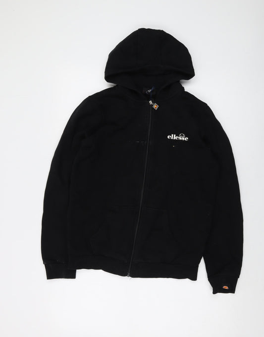 ellesse Boys Black Cotton Full Zip Hoodie Size 13-14 Years Zip