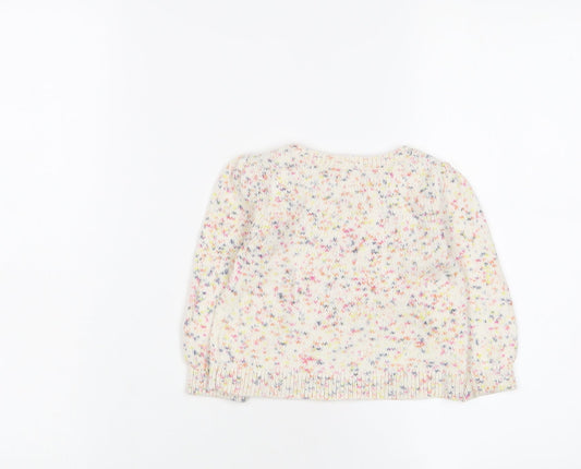 Gap Girls Multicoloured Geometric Cotton Pullover Jumper Size 12-18 Months Button