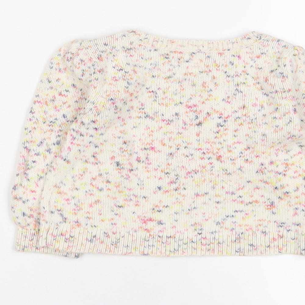 Gap Girls Multicoloured Geometric Cotton Pullover Jumper Size 12-18 Months Button