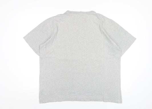 Lands' End Mens Grey Cotton T-Shirt Size L Round Neck