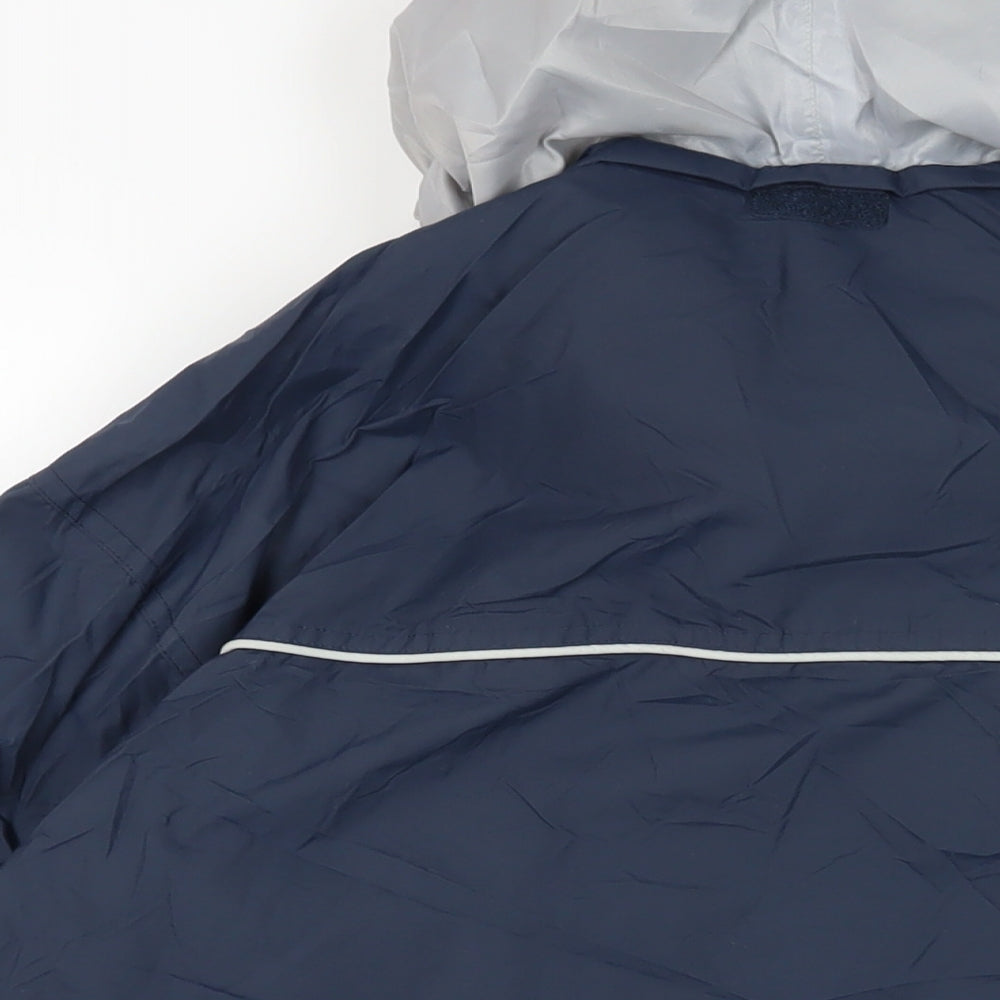 Nautical Mens Blue Windbreaker Jacket Size S Zip - Logo Zipped Pockets Technical Waterproof