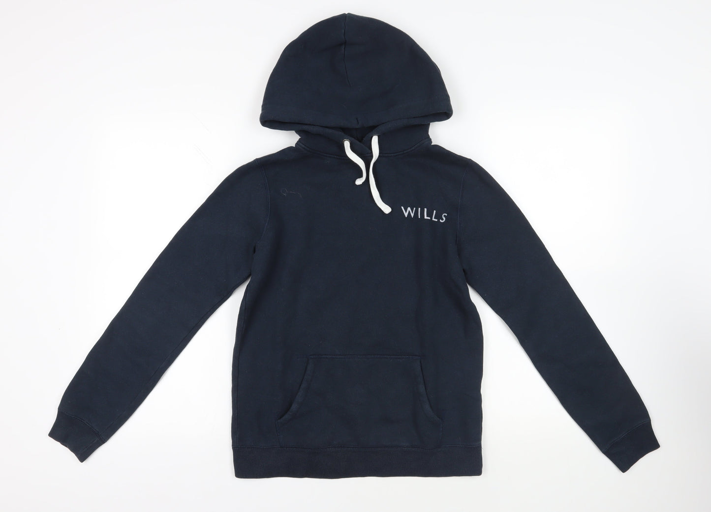 Jack Wills Womens Blue Cotton Pullover Hoodie Size 10 Pullover - Logo Zipped Pockets