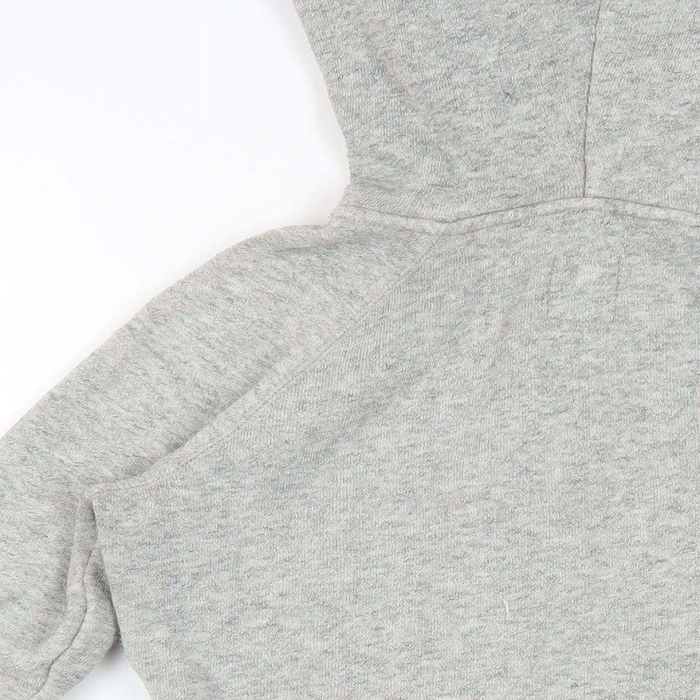 Jack Wills Womens Grey Cotton Full Zip Hoodie Size 8 Zip - Logo Pockets