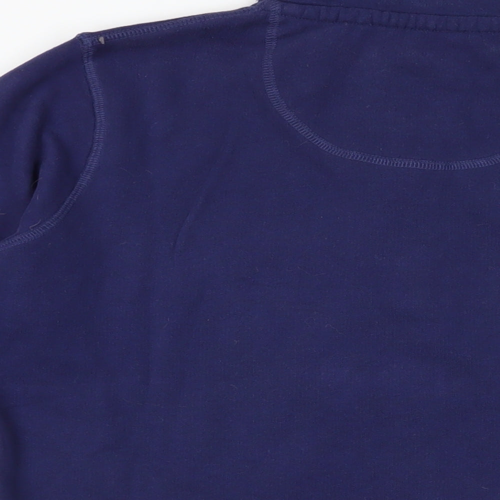 Crew Clothing Womens Blue Cotton Full Zip Sweatshirt Size 10 Zip - Logo Pockets