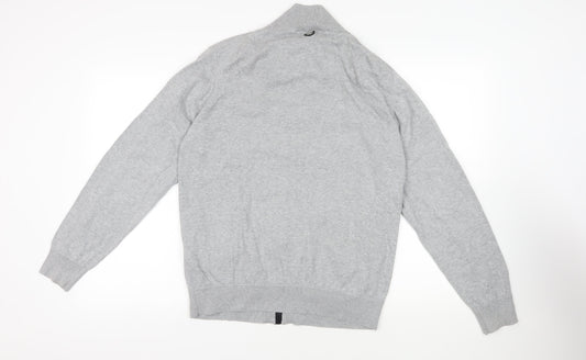 Duck and Cover Mens Grey Cotton Full Zip Sweatshirt Size XL - Logo Pockets