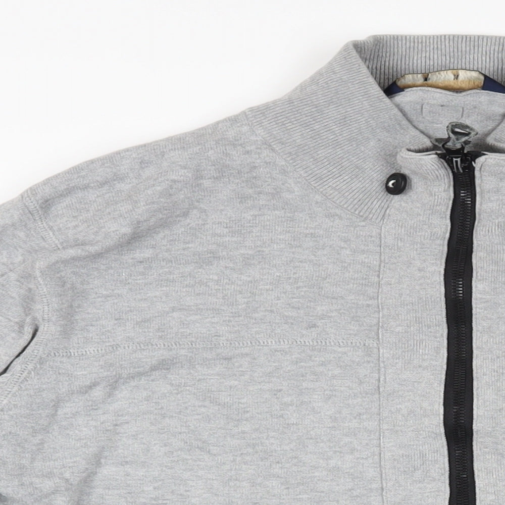 Duck and Cover Mens Grey Cotton Full Zip Sweatshirt Size XL - Logo Pockets