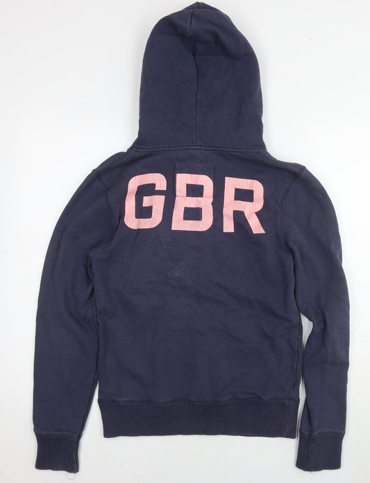 Jack Wills Womens Blue Cotton Pullover Hoodie Size 10 Pullover - Logo GBR
