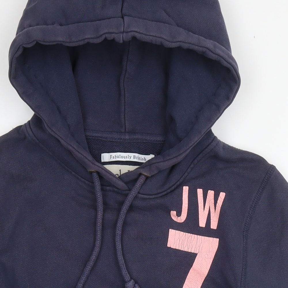 Jack Wills Womens Blue Cotton Pullover Hoodie Size 10 Pullover - Logo GBR