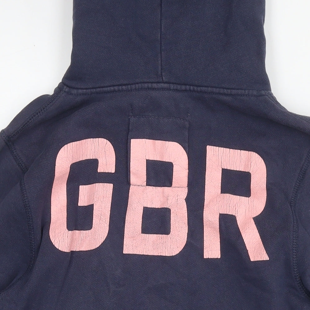 Jack Wills Womens Blue Cotton Pullover Hoodie Size 10 Pullover - Logo GBR