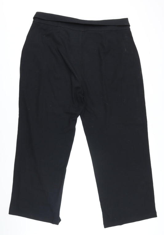 Hollister Womens Black Polyester Blend Trousers Size 16 L30 in Regular Zip