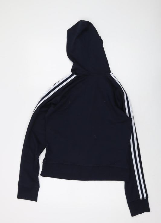 Reebok Womens Blue Polyester Full Zip Hoodie Size 12 Zip