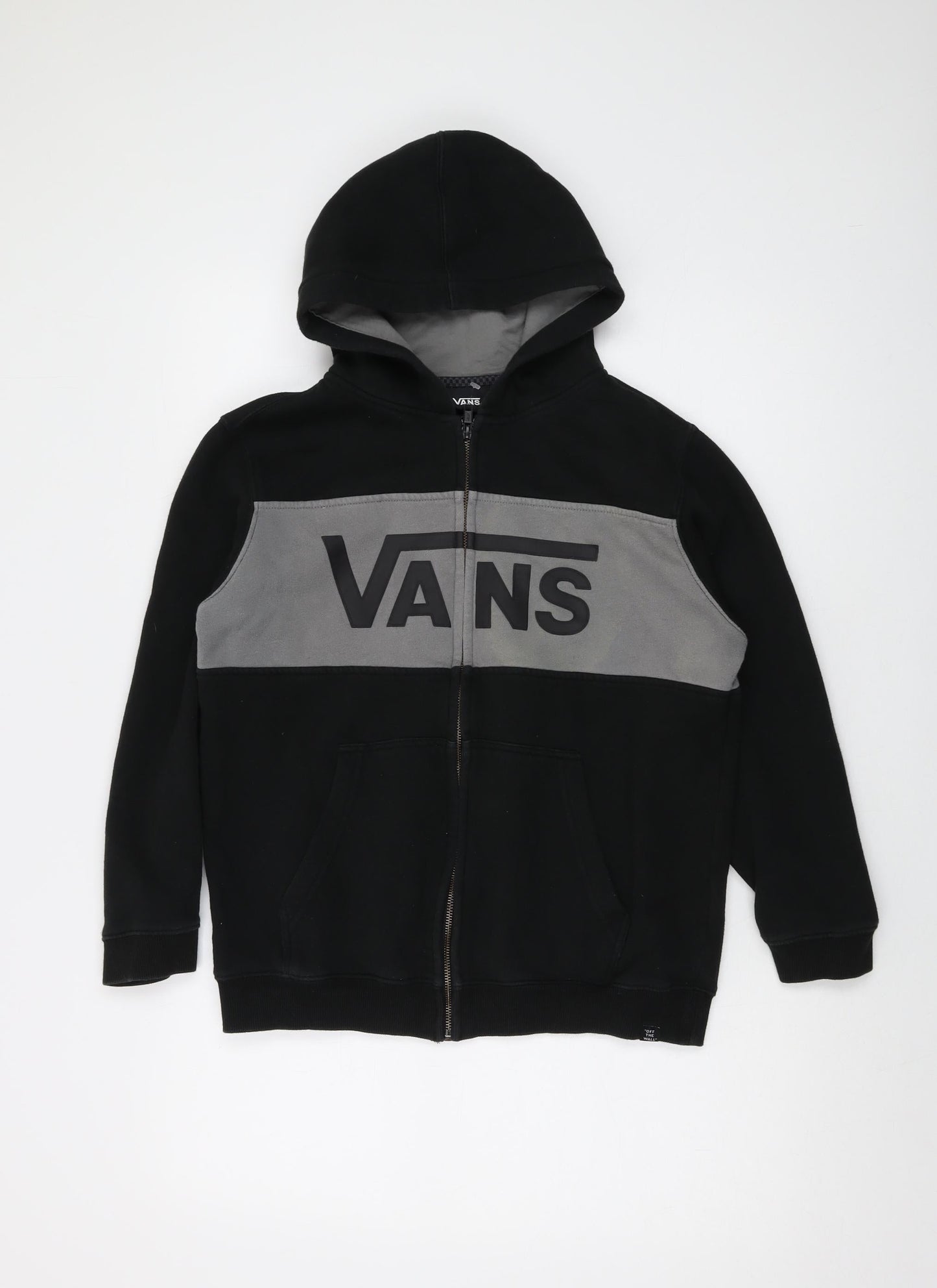 VANS Womens Black Cotton Full Zip Hoodie Size L Zip