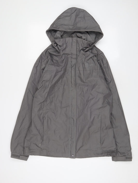 Hi Gear Womens Grey Jacket Coat Size 16 Zip - Logo, Embroidered