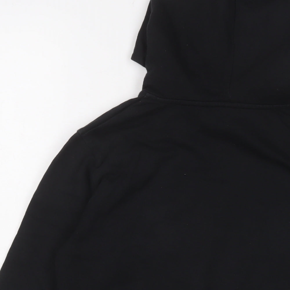 Brand and care label for Closure girls’ black cotton pullover hoodie, size 13, years pullover - logo