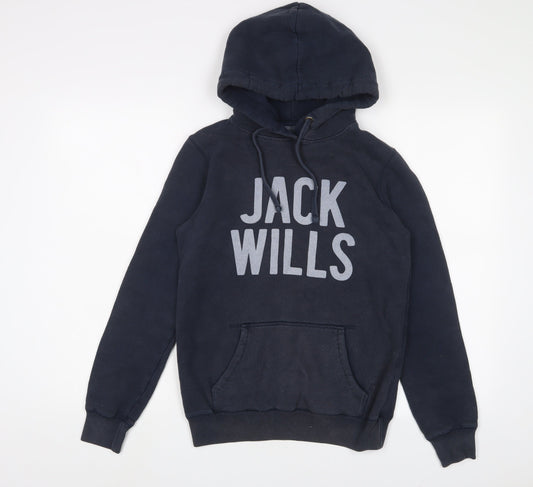 Womens UK 8 Regular Jack Wills Blue Pullover Hoodie