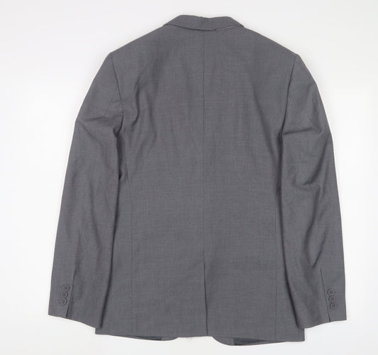 Taylor & Reece Mens Grey Polyester Jacket Suit Jacket Size 36 Regular