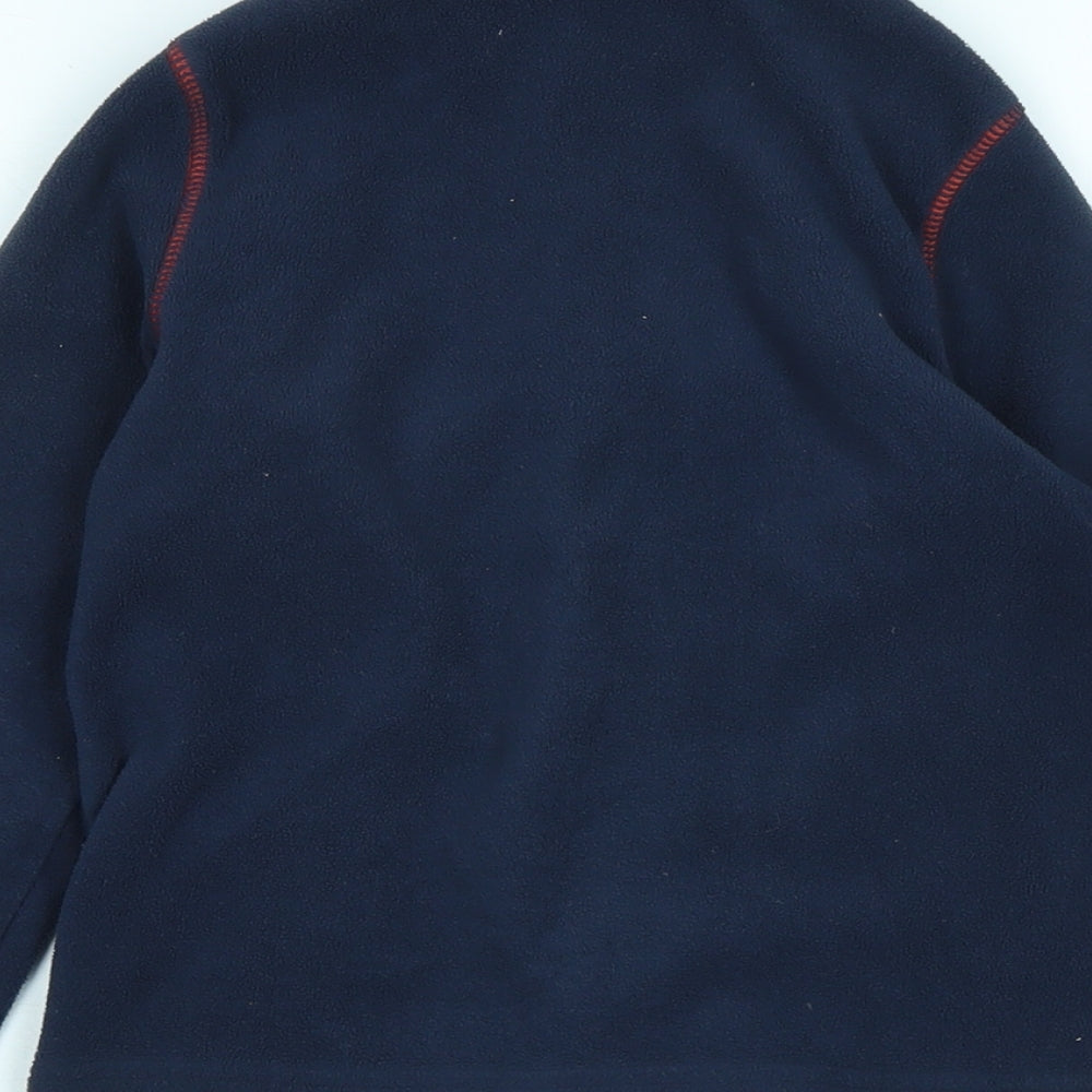 Brand and care label for Decathlon boys’ blue jacket, size 5-6, years zip - logo