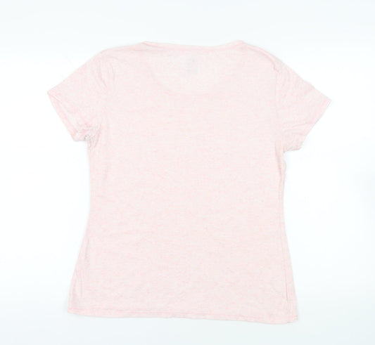 DECATHLON Womens Pink Cotton Basic T-Shirt Size M Round Neck