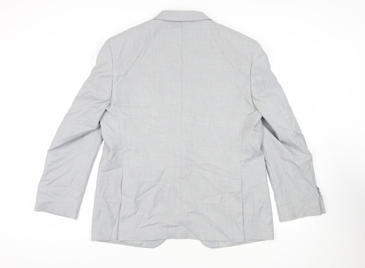 Marks and Spencer Mens Grey Polyester Jacket Suit Jacket Size 42 Regular