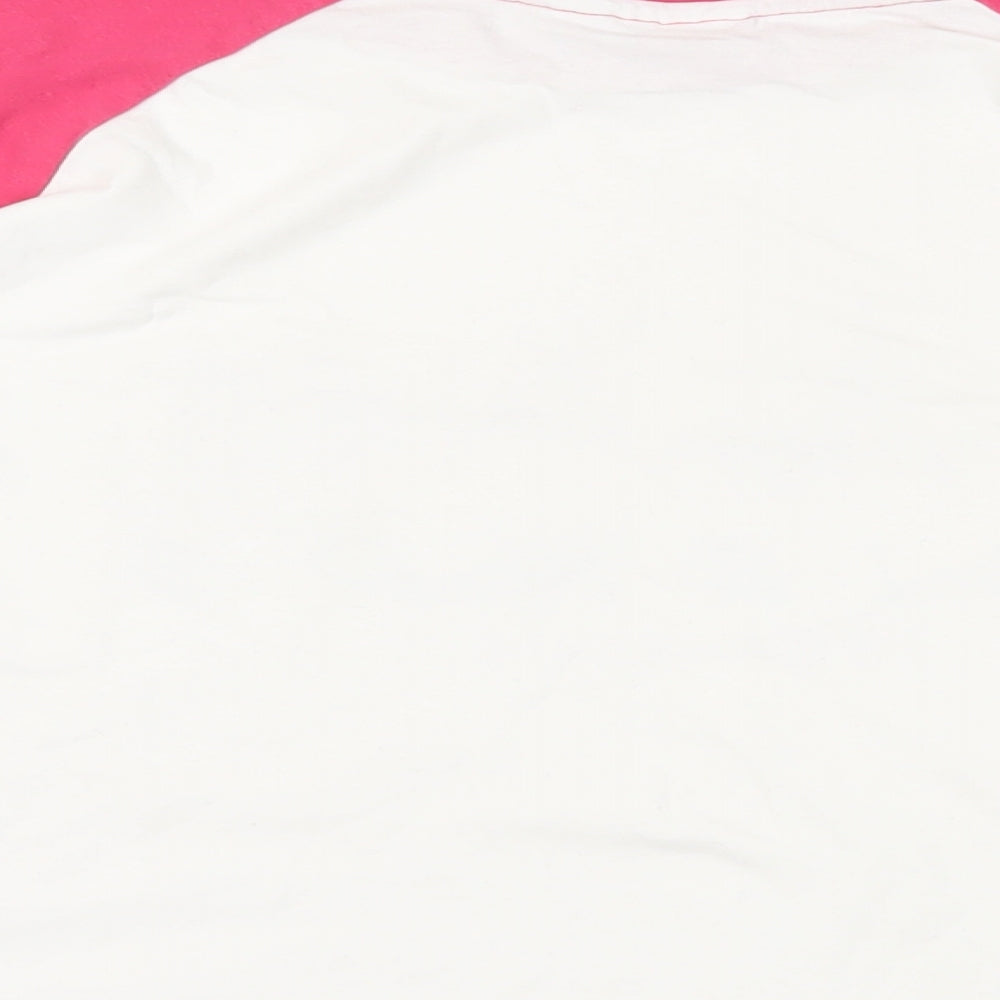 Brand and care label for Friends girls’ white colourblock cotton pullover t-shirt, years crew neck pullover - logo