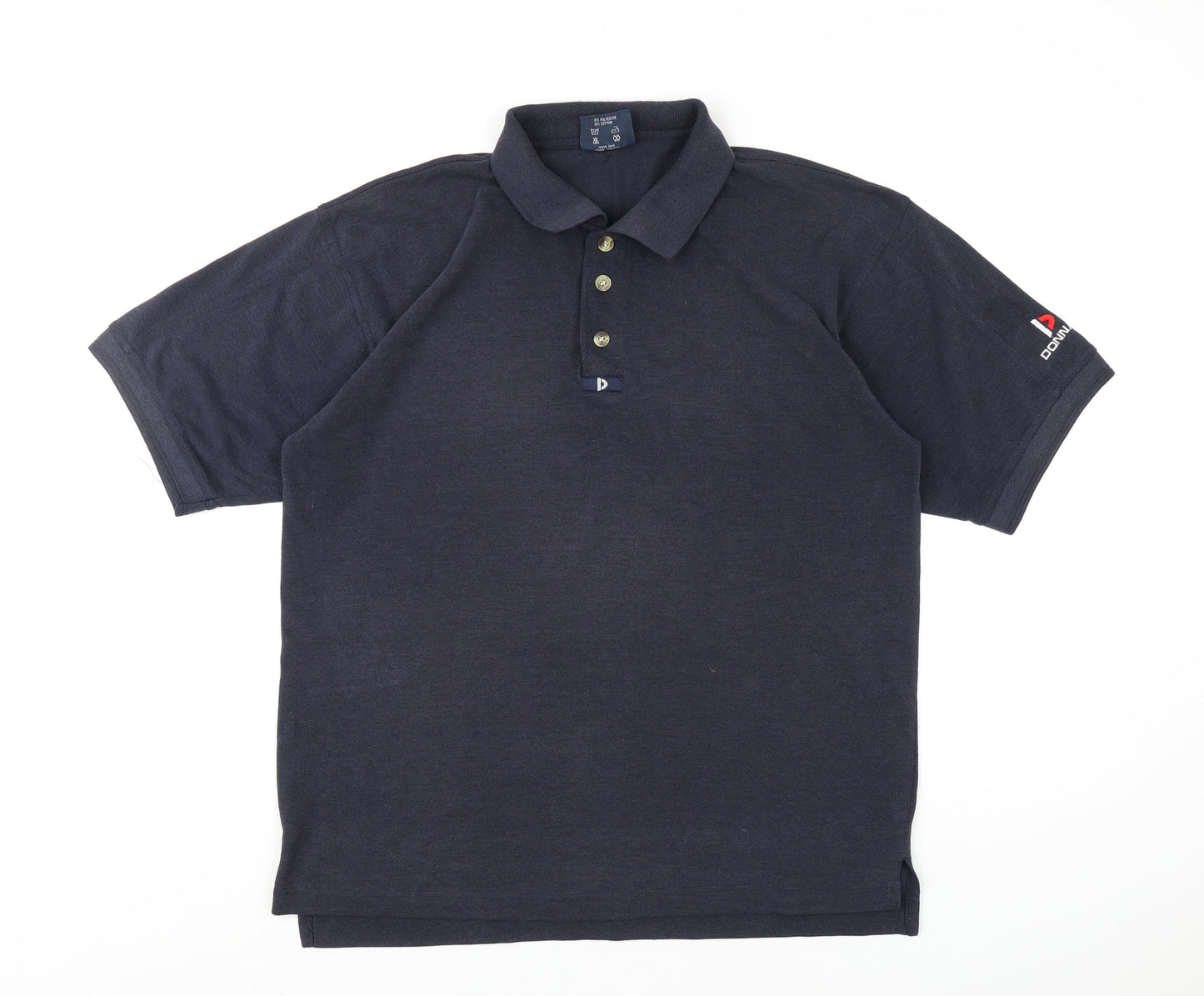 Donnay Mens Blue Polyester Polo Size XL Collared Button