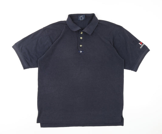 Donnay Mens Blue Polyester Polo Size XL Collared Button