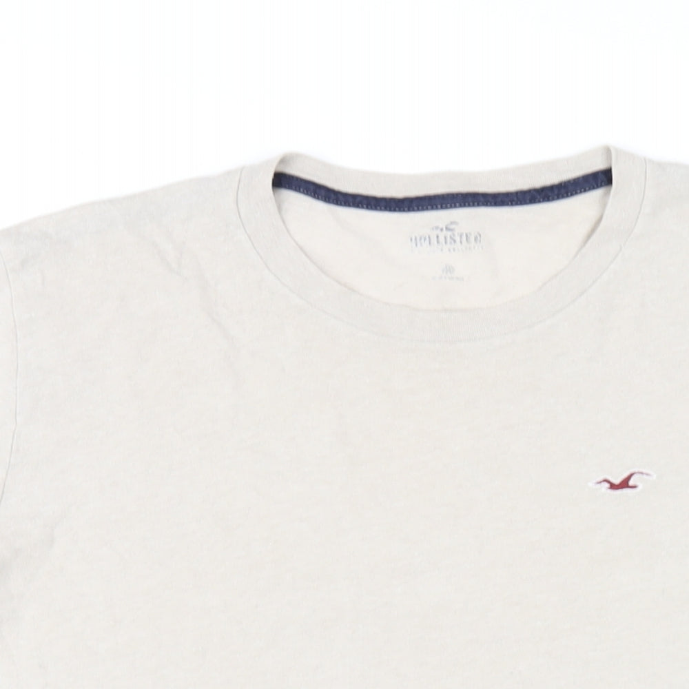 Hollister Mens Beige Cotton T-Shirt Size M Round Neck