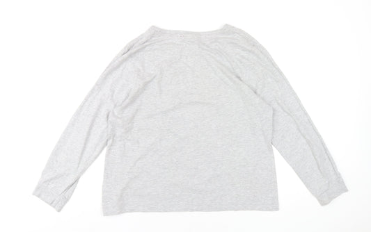 Disney Womens Grey Cotton Basic T-Shirt Size 14 Round Neck - Minnie Mouse Christmas