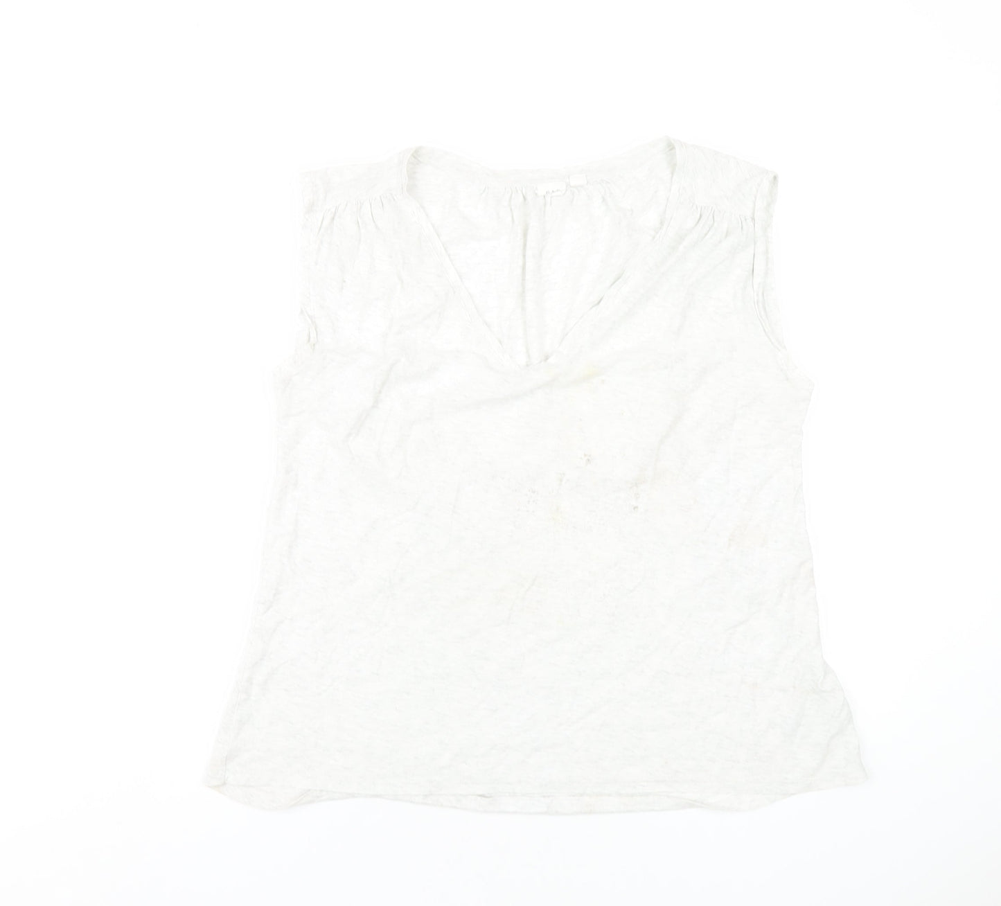 Gap Womens Grey Cotton Basic Tank Size M V-Neck