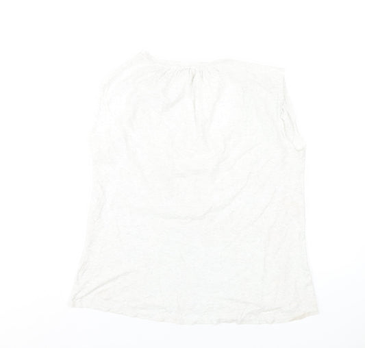 Gap Womens Grey Cotton Basic Tank Size M V-Neck